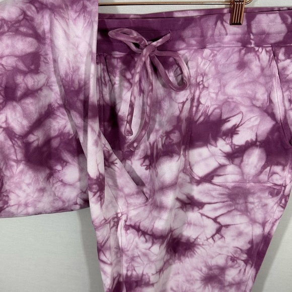 TORRID French Terry Crop Active Jogger 100% Cotton Fuchsia Tie Dye Size 1X - Picture 6 of 12